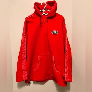 The Rock - Men’s Large -Alcatraz Federal Penitentiary Fleece Hoodie -Red & Black